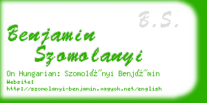 benjamin szomolanyi business card